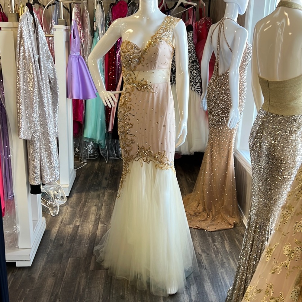 Brit Cameron Gold Gown - Size 6